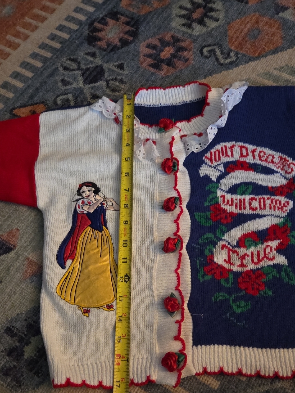 Disney Rare Vintage 90s Snow White Cardigan Size 8 - Picture 7 of 9